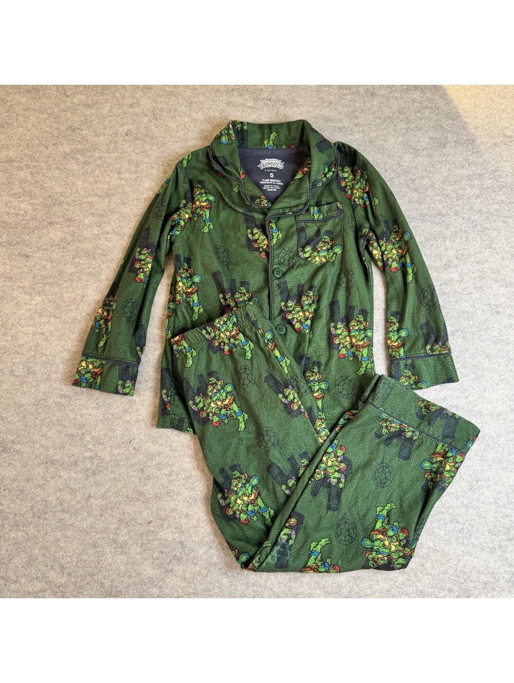 Ninja Turtles Boys Pijama 5 Button Up